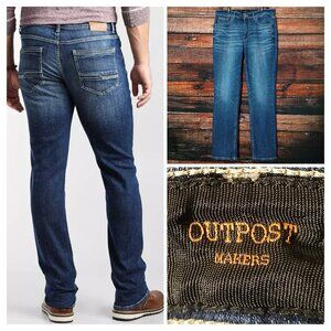 Outpost Makers Jeans Mens 34X32 Original Straight Organic Cotton Denim Stretch